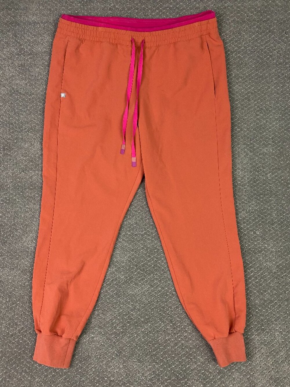 Figs Mari Jogger Scrub Pants Women's XL Terracotta Pink Drawstrings Orange